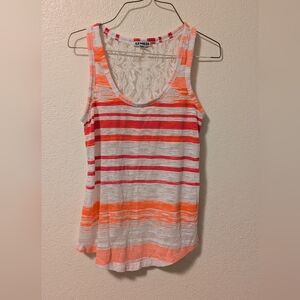 Express Orange and Gray Striped Tank Top